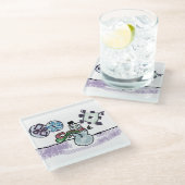 Sneeuwpopvreugde Glazen Onderzetter (Schuin)