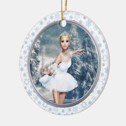 Sneeuwprinses Ballerina kerstversiering Keramisch Ornament (Links)