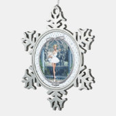 Sneeuwprinses Ballerina Pewter Snowflake Ornament (Rechts)