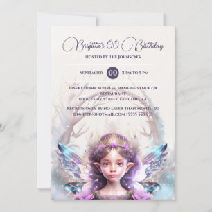 Sneeuwprinses roze fee magische betoverde winter kaart