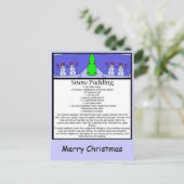 Sneeuwpudding, Vrolijk kerstfeest Feestdagenkaart (Staand voorkant)