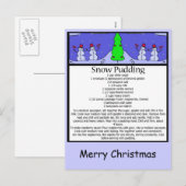 Sneeuwpudding, Vrolijk kerstfeest Feestdagenkaart (Voorkant / Achterkant)