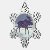 Sneeuwpuin Tin Sneeuwvlok Ornament (Rechts)