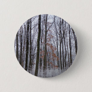 sneeuwpuinfotografie winterlandschap ronde button 5,7 cm
