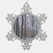 sneeuwpuinfotografie winterlandschap tin sneeuwvlok ornament (Voorkant)