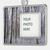 sneeuwpuinfotografie winterlandschap verzilverd omlijst ornament (Links)