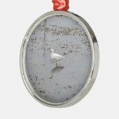 Sneeuwreiger Metalen Ornament (Links)