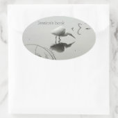 Sneeuwreiger visboekplaat ovale sticker (Tas)