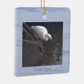 Sneeuwreiger Vogel Foto Ornament (Rechts)
