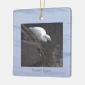 Sneeuwreiger Vogel Foto Ornament (Links)