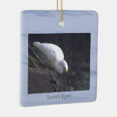 Sneeuwreiger Vogel Foto Ornament (Rechts)