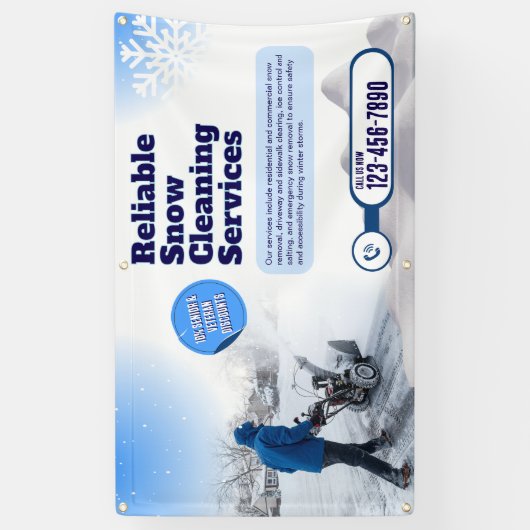 Sneeuwreinigingsservice aanpassen Adverteren Spandoek (Verticaal)
