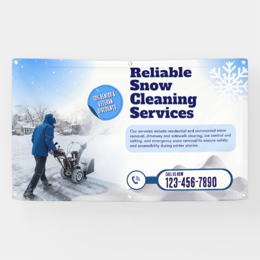 Sneeuwreinigingsservice aanpassen Adverteren Spandoek (Horizontaal)