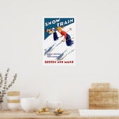  sneeuwreis in Boston en Maine Travel Poster (Keuken)