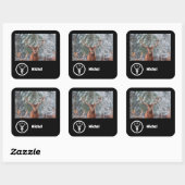 Sneeuwrenmonogram Fotonaam Vierkante Sticker (Vel)