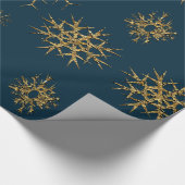 Sneeuwreserveringen op Azzure Elegant Kerstmis Cadeaupapier (Hoek)
