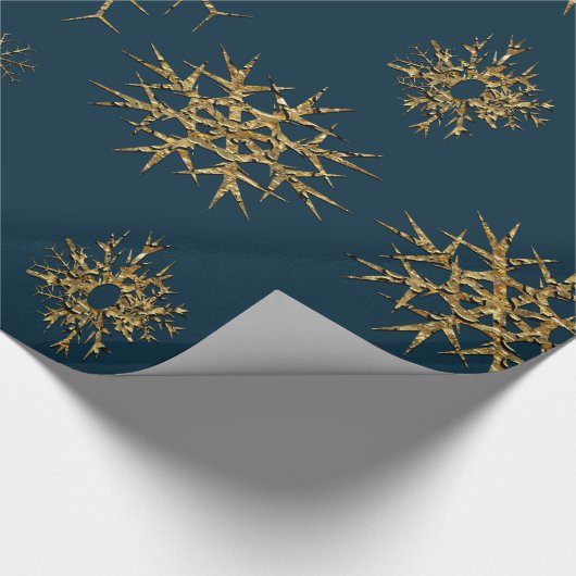 Sneeuwreserveringen op Azzure Elegant Kerstmis Cadeaupapier (Hoek)