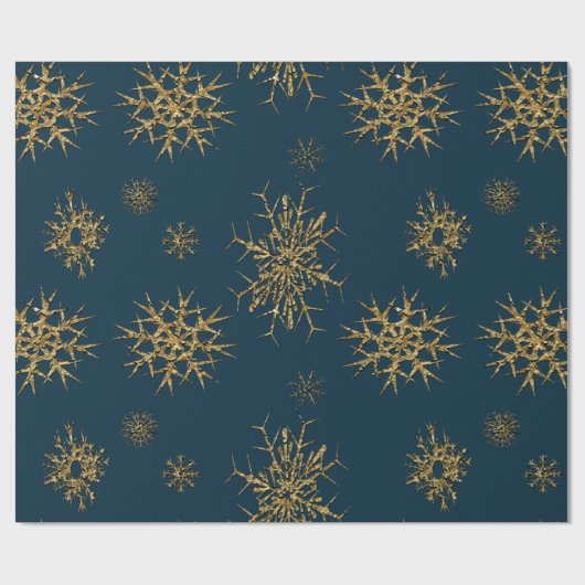 Sneeuwreserveringen op Azzure Elegant Kerstmis Cadeaupapier (Vlak)