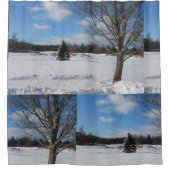 Sneeuwrijk koel winter wonderland douchegordijn (Voorkant)