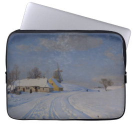 Sneeuwrijk landschap in de winter (door H.A. Brend Laptop Sleeve