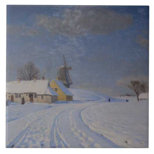 Sneeuwrijk landschap in de winter (door H.A. Brend Tegeltje (Voorkant)