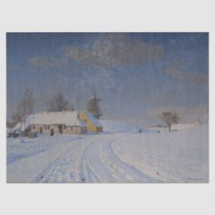Sneeuwrijk landschap in de winter (door H.A. Brend Tissuepapier