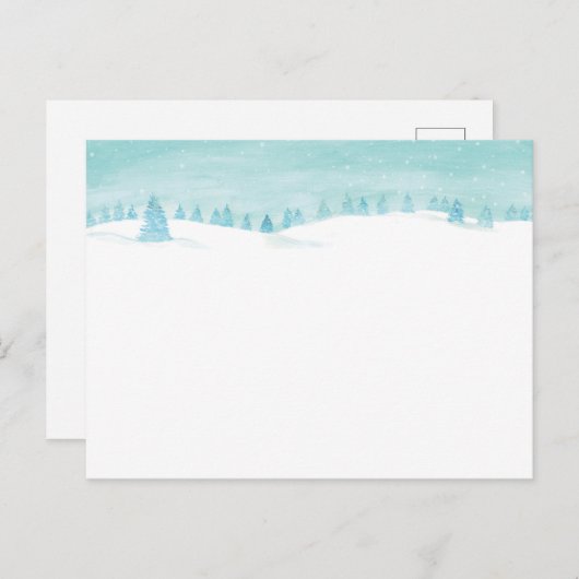 Sneeuwrijk winterbos landschap met sparren briefkaart (Voorkant / Achterkant)