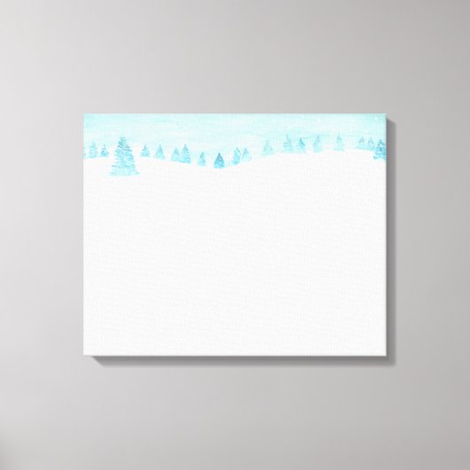 Sneeuwrijk winterbos landschap met sparren canvas afdruk (Voorkant)