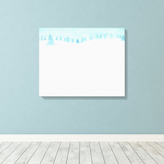 Sneeuwrijk winterbos landschap met sparren canvas afdruk (Insitu (Houten vloer))