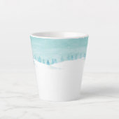 Sneeuwrijk winterbos landschap met sparren latte mok (Voorkant)