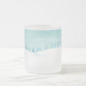 Sneeuwrijk winterbos landschap met sparren matglas koffiemok (Center)