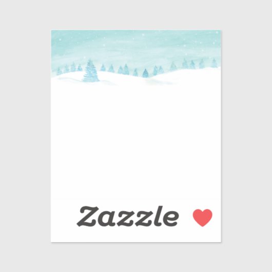 Sneeuwrijk winterbos landschap met sparren sticker (Vel)