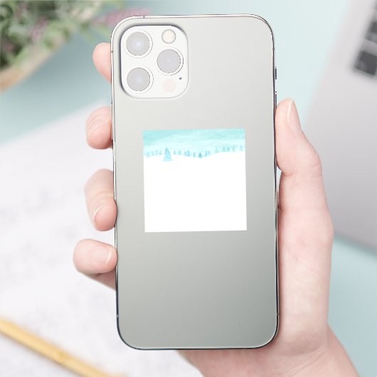 Sneeuwrijk winterbos landschap met sparren sticker (Telefoon)