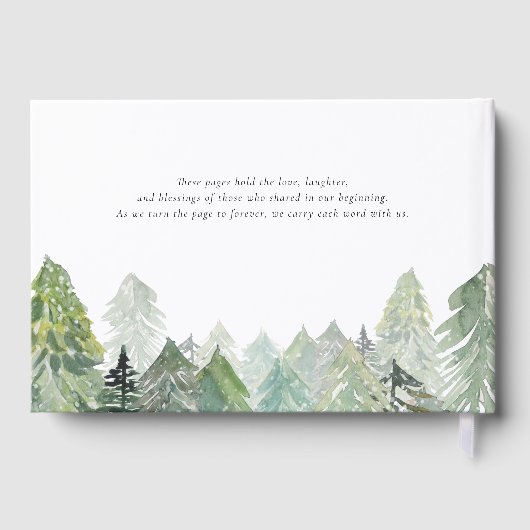 Sneeuwrijk Wintergroen Bos Script Wintertrouw Gastenboek (Achterkant)