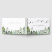 Sneeuwrijk Wintergroen Bos Script Wintertrouw Gastenboek (Volledig)