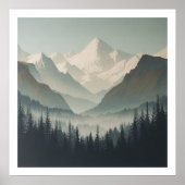Sneeuwrijke Alpine Serenity Art Poster (Voorkant)