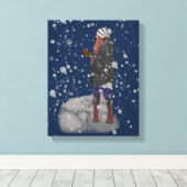 Sneeuwrijke avond canvas afdruk (Insitu (Houten vloer))