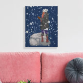 Sneeuwrijke avond canvas afdruk (Insitu (Woonkamer))