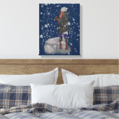 Sneeuwrijke avond canvas afdruk (Insitu (Slaapkamer))