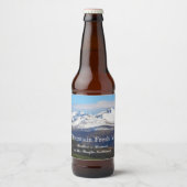 Sneeuwrijke bergen landschap gepersonaliseerd bier etiket (Voorkant)