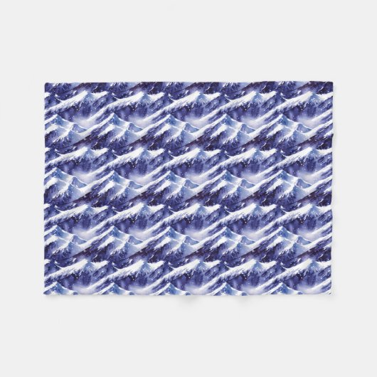 Sneeuwrijke bergen winter fleece deken (Voorkant (Horizontaal))