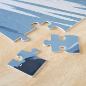 Sneeuwrijke bergen winter legpuzzel (Zijkant)