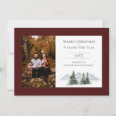 Sneeuwrijke bergtop | Rode foto vakantie Kaart (Voorkant)