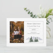 Sneeuwrijke bergtop | Witte foto vakantie Kaart (Staand voorkant)