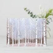 Sneeuwrijke berken Bomen Kerstfeest Dusty Blu ID10 Kaart (Staand voorkant)