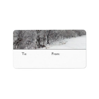Sneeuwrijke Bossen Medium Gift Labels