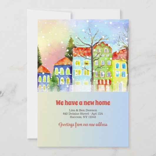 Sneeuwrijke buurt Bewegende aankondiging (Voorkant)