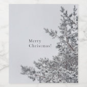 Sneeuwrijke den, Scandinavische Kerstsfeer Wijn Etiket (Enkel label)