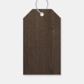 Sneeuwrijke dennen rustieke wintervakantie cadeaulabel (Achterkant)