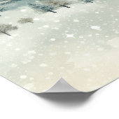 Sneeuwrijke dennenbomen poster (Hoek)